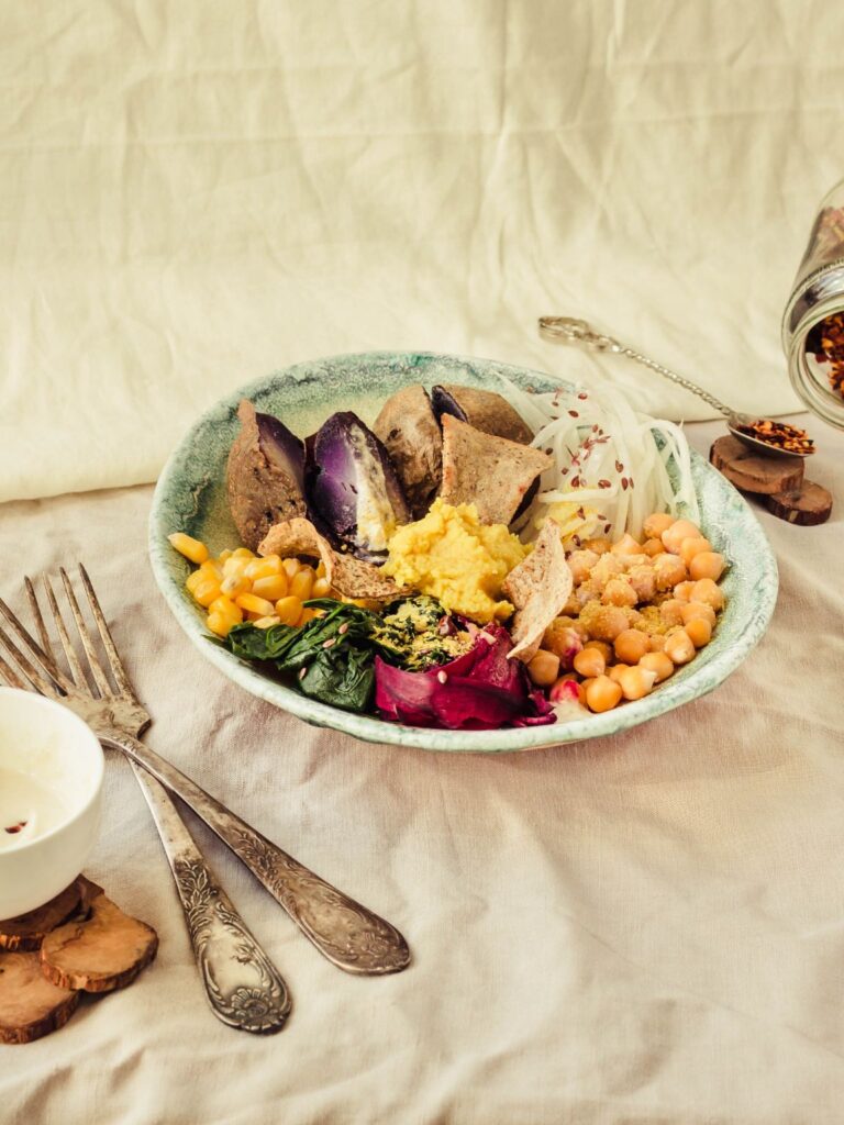 Roasted Spinach & Sweet Potato Buddha Bowl