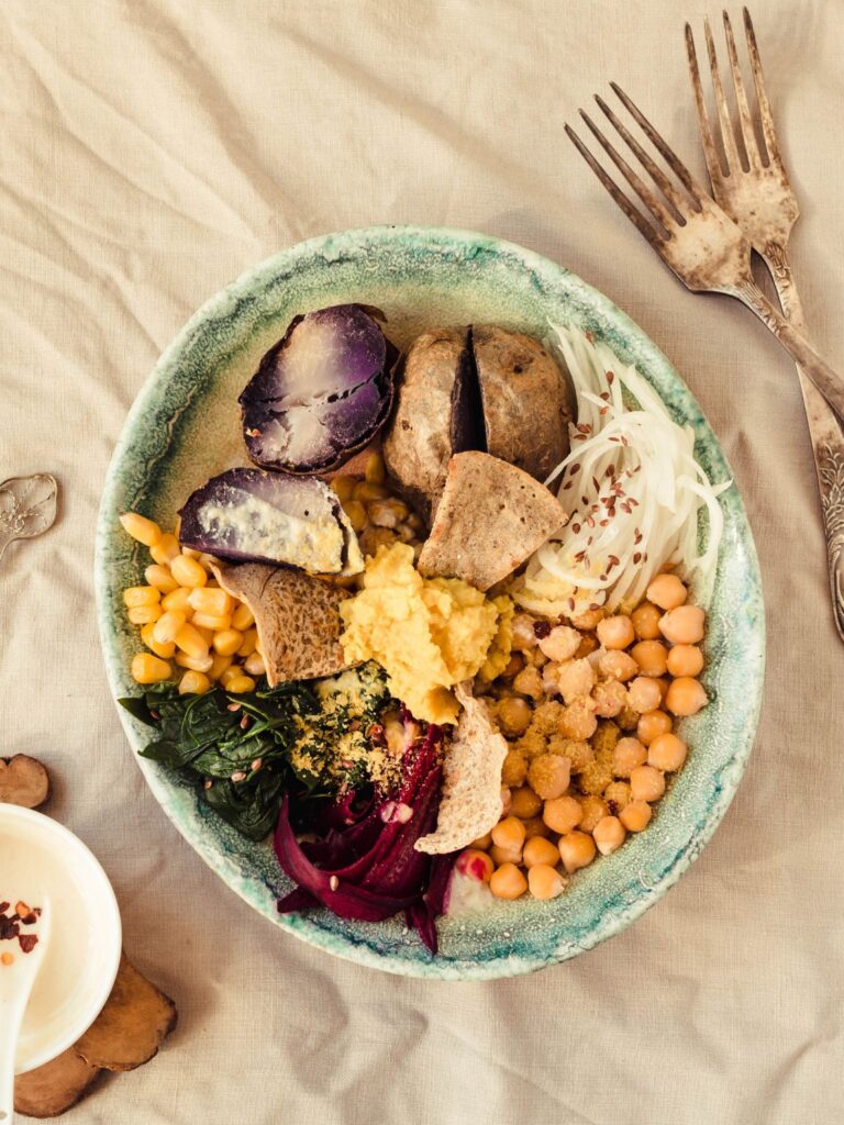 Roasted Spinach & Sweet Potato Buddha Bowl