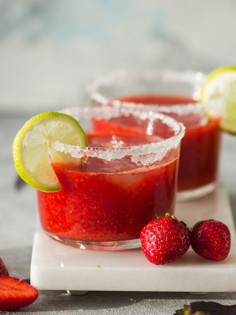 Strawberry Basil Margarita Mocktail