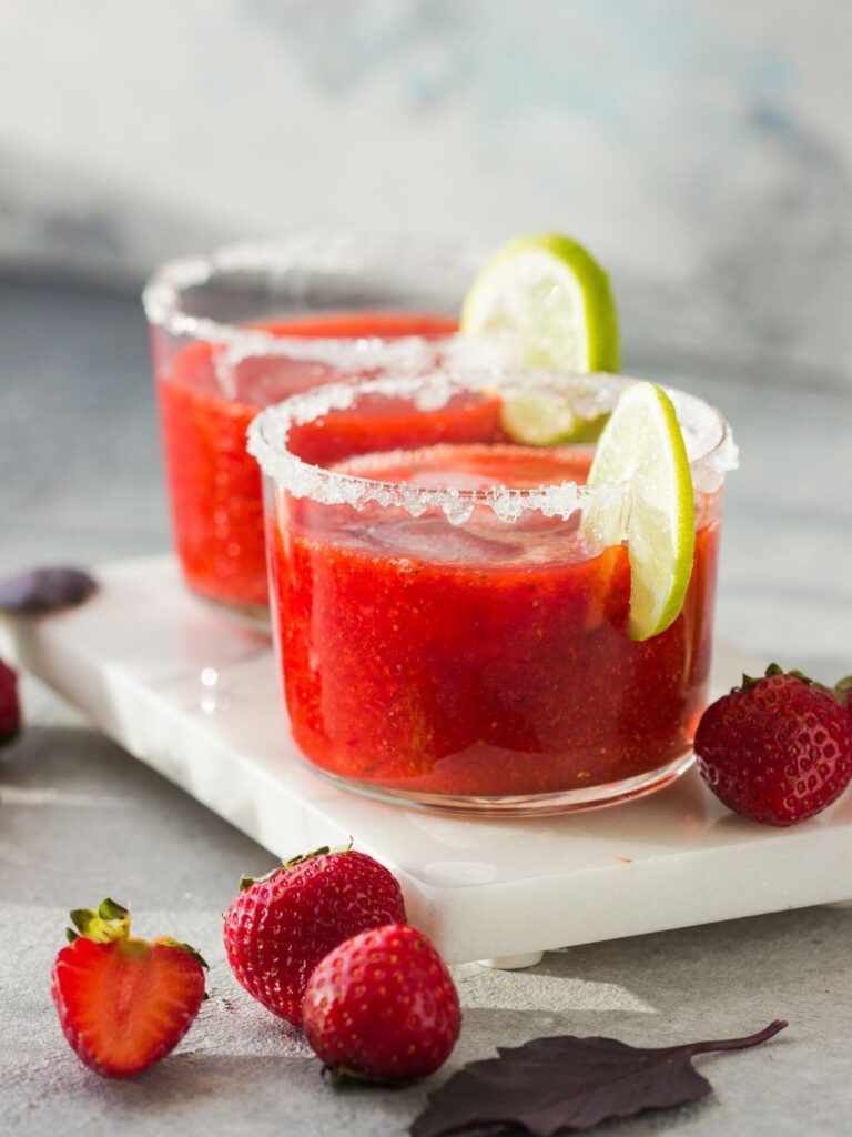 Strawberry Basil Margarita Mocktail
