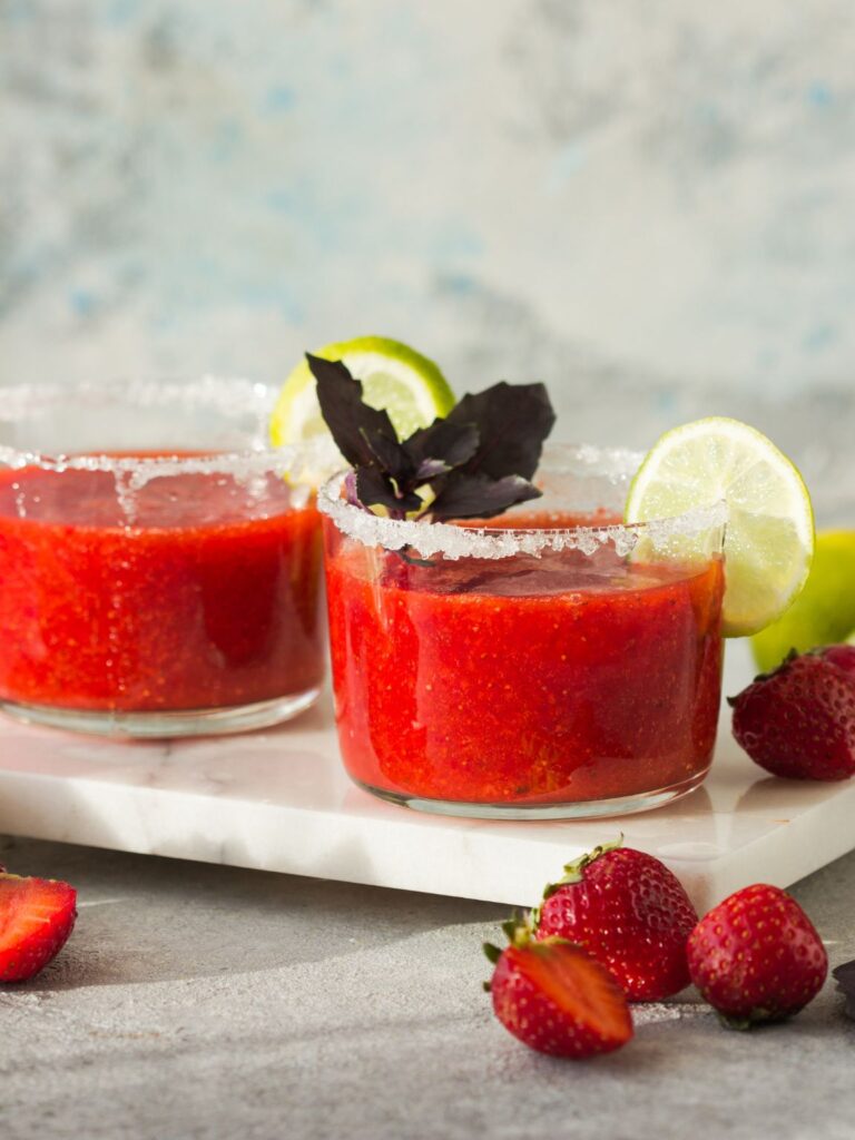 Strawberry Basil Margarita Mocktail