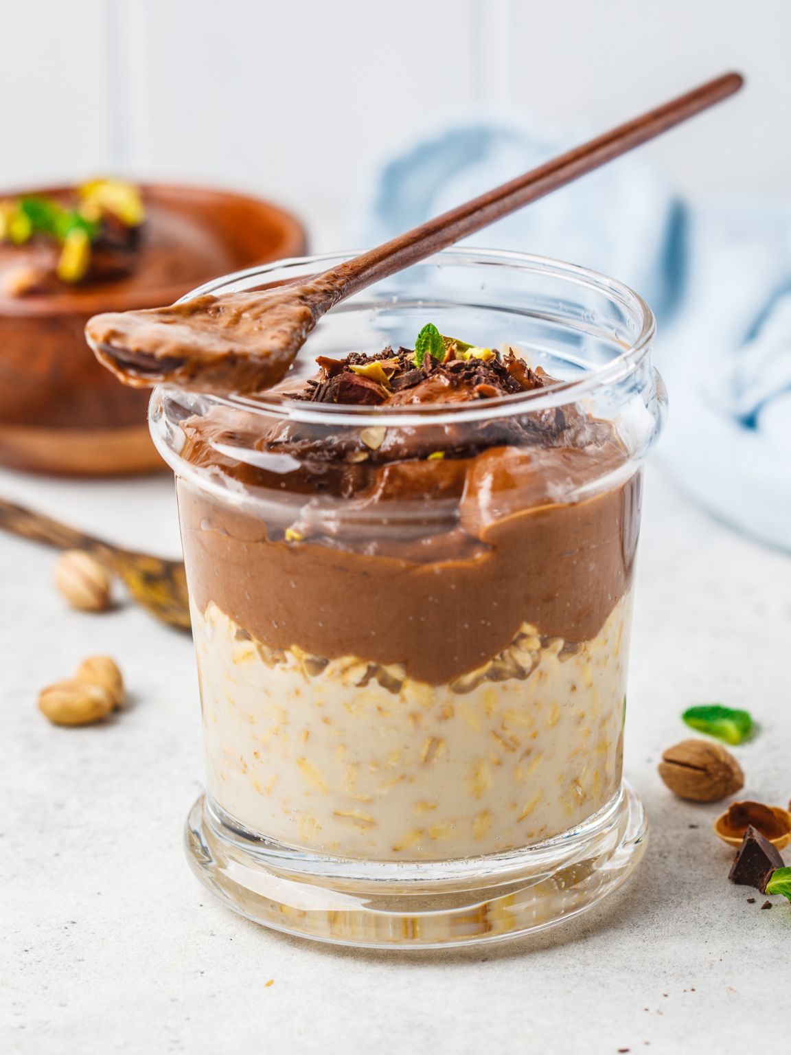 Chocolate Cottage Cheese Mousse Overnight Oats