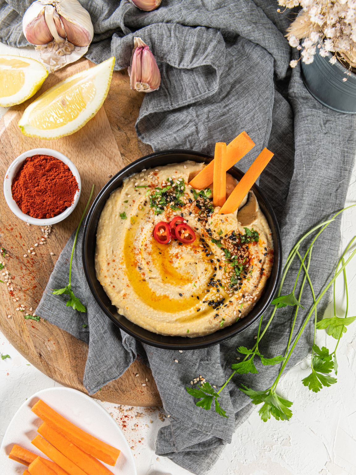 Easy Spicy Sesame Hummus