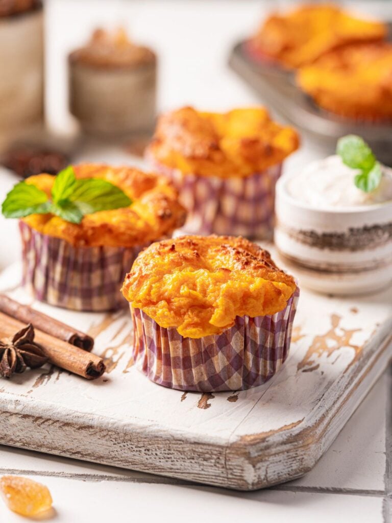 Healthy Cottage Cheese Pumpkin Soufflé Muffins