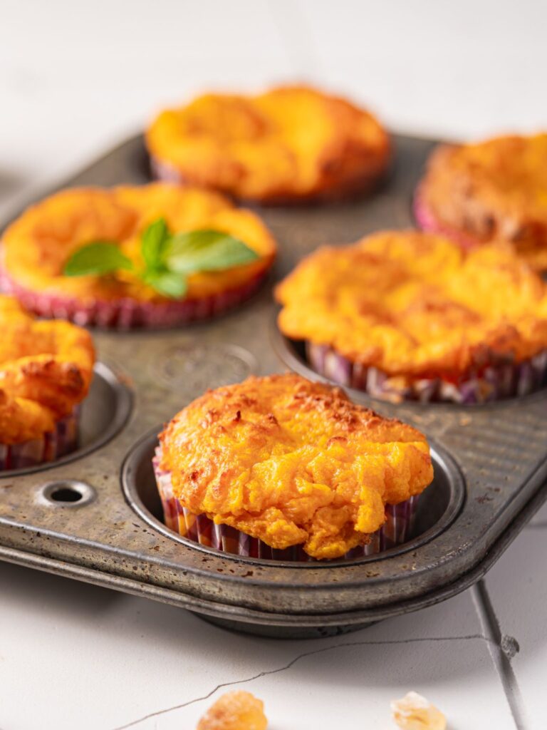 Healthy Cottage Cheese Pumpkin Soufflé Muffins