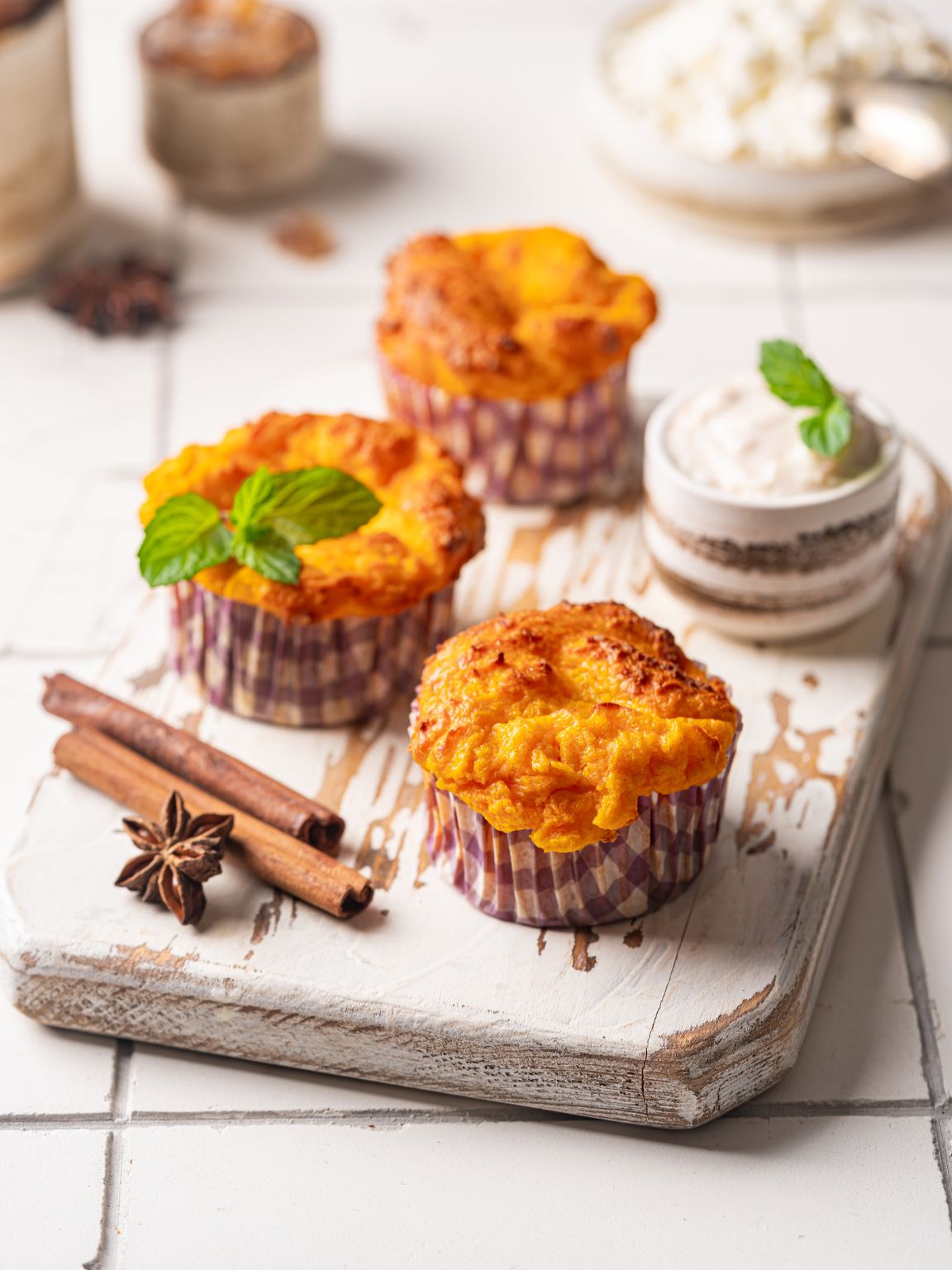 Healthy Cottage Cheese Pumpkin Soufflé Muffins