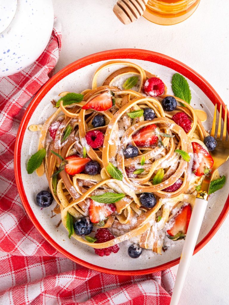 Healthy Fruit Pancake Spaghetti