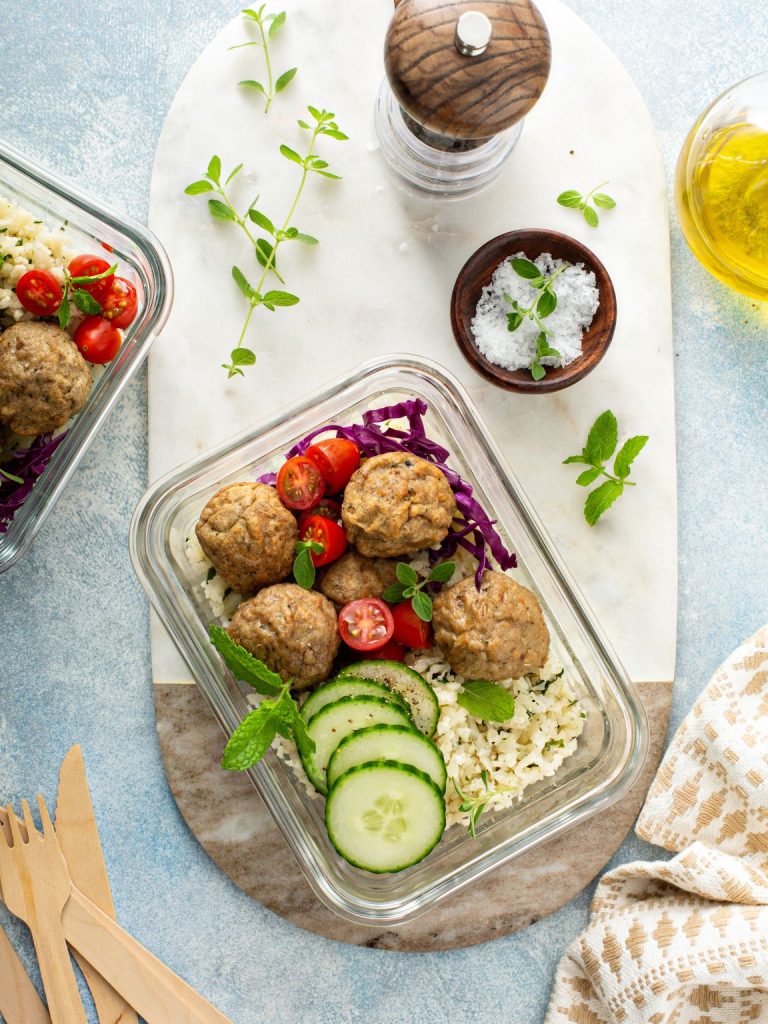 Healthy Low Carb Turkey Meatball Bowls