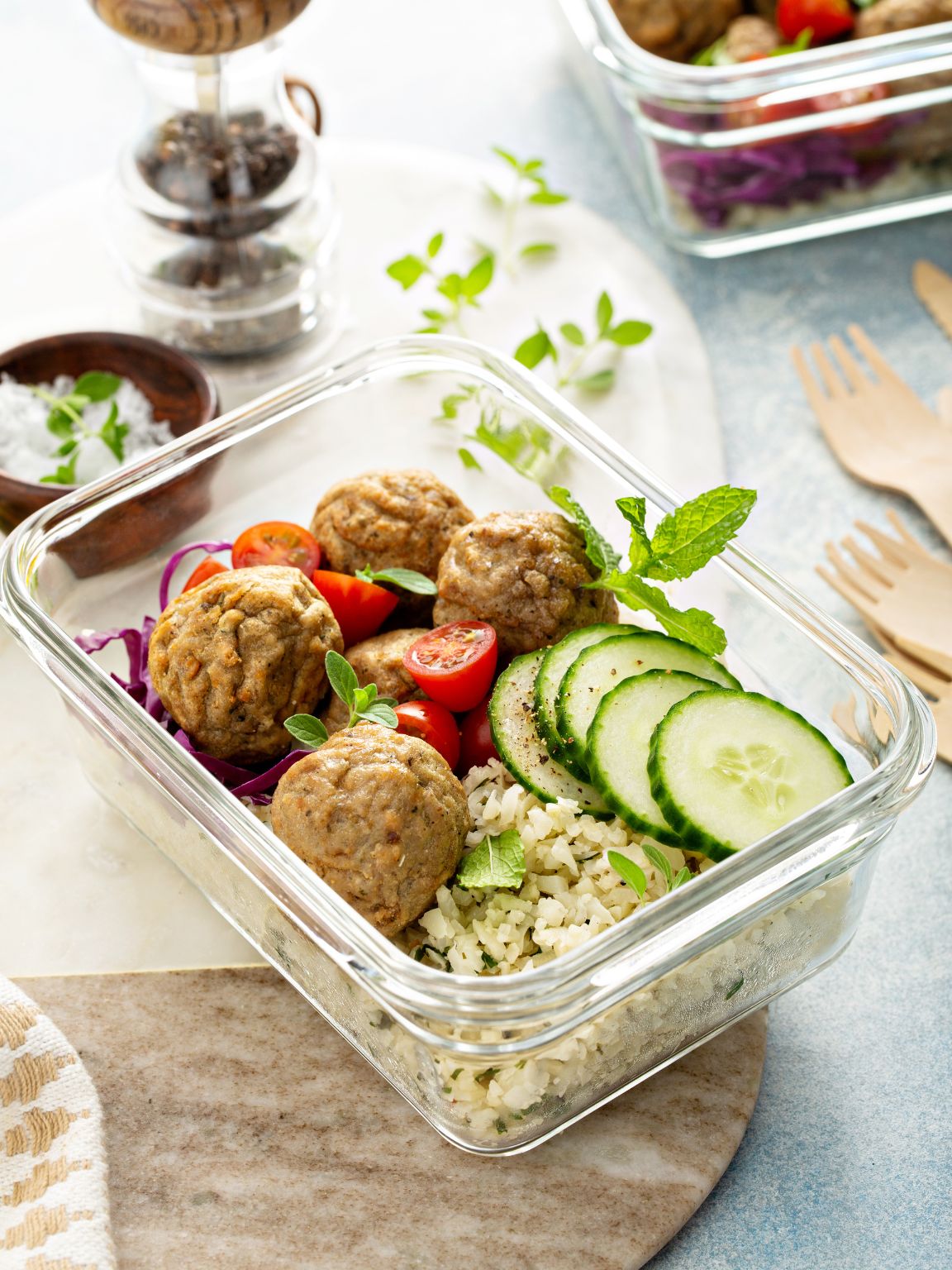 Healthy Low Carb Turkey Meatball Bowls