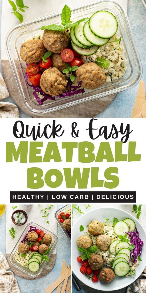 Healthy Low Carb Turkey Meatball Bowls