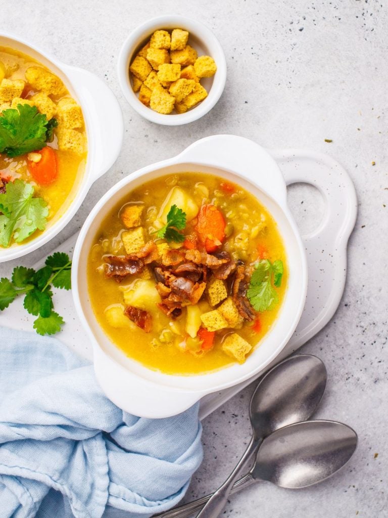 High Protein Split Pea Soup