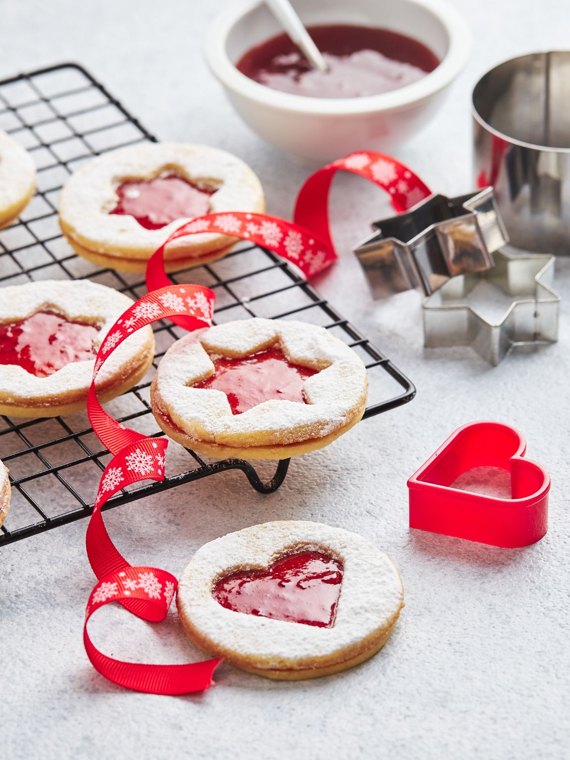 Linzer Christmas Cookies with Jam