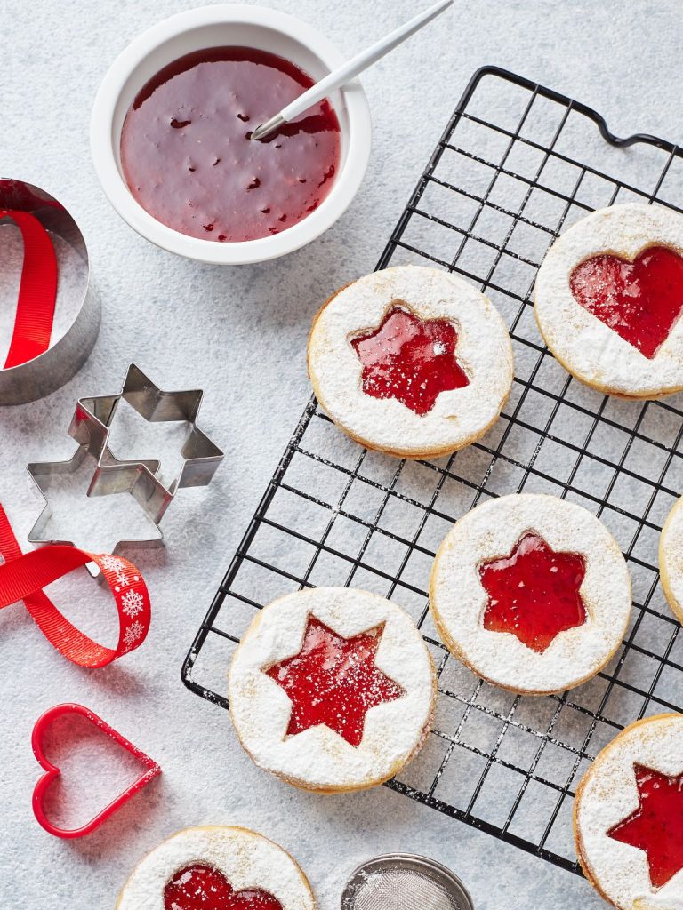 Linzer Christmas Cookies with Jam