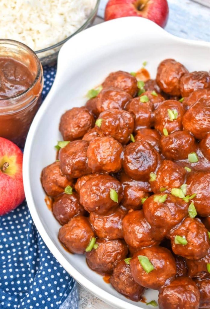 Apple Butter Meatballs (Slow Cooker Recipe)