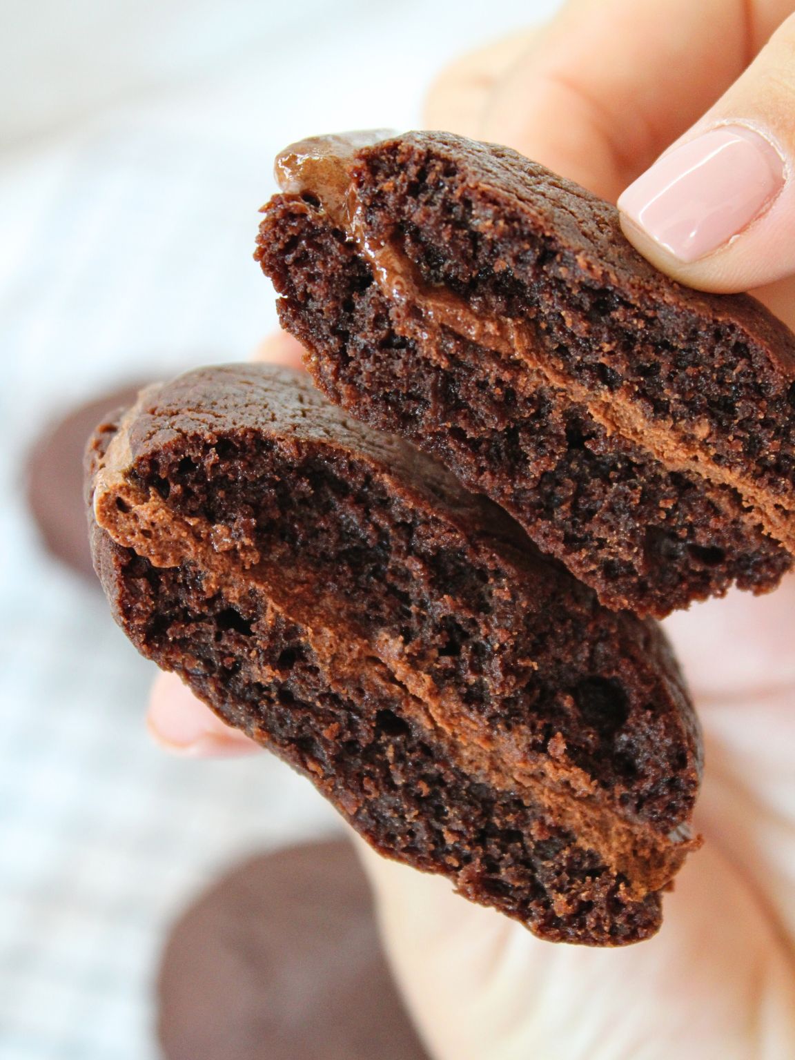 Brownie Sandwich Cookies with Chocolate Mousse