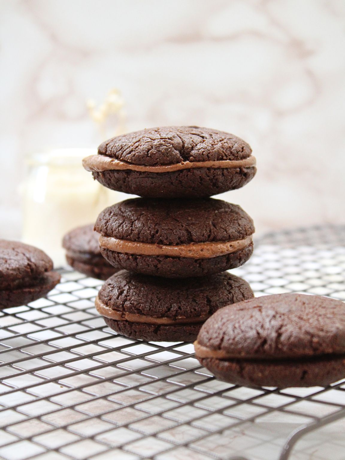 Brownie Sandwich Cookies with Chocolate Mousse