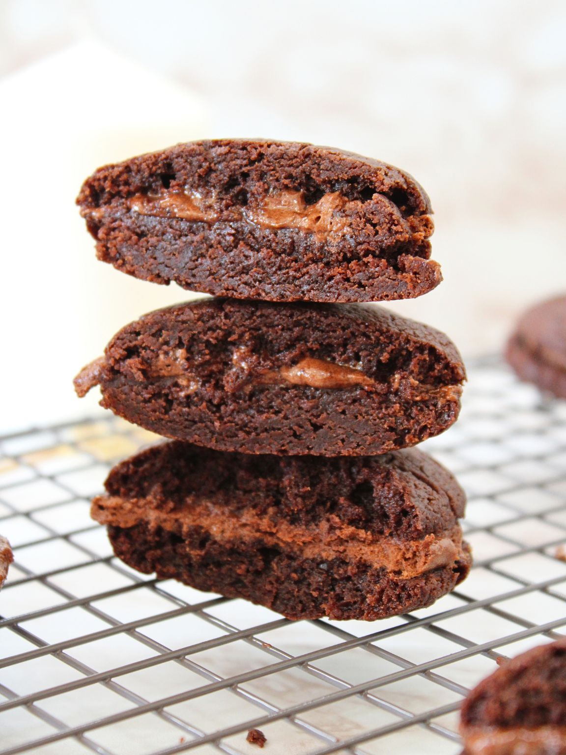 Brownie Sandwich Cookies with Chocolate Mousse