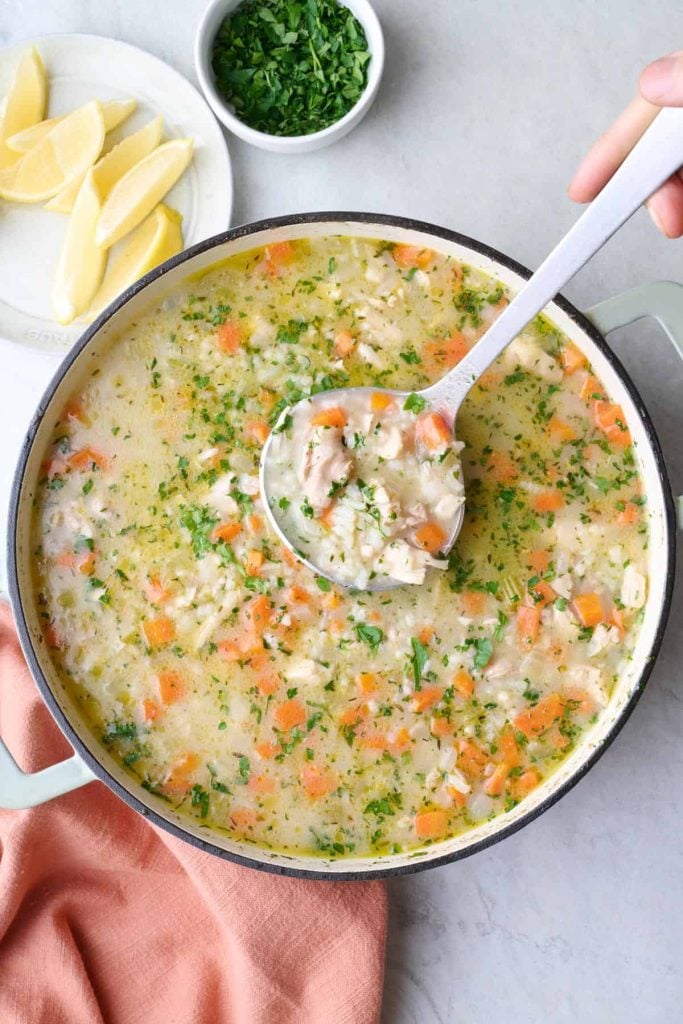 Chicken Lemon Rice Soup