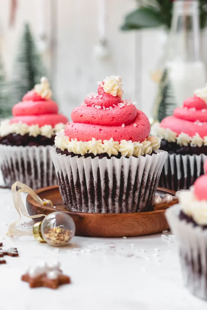 Christmas Hat Chocolate Cupcakes