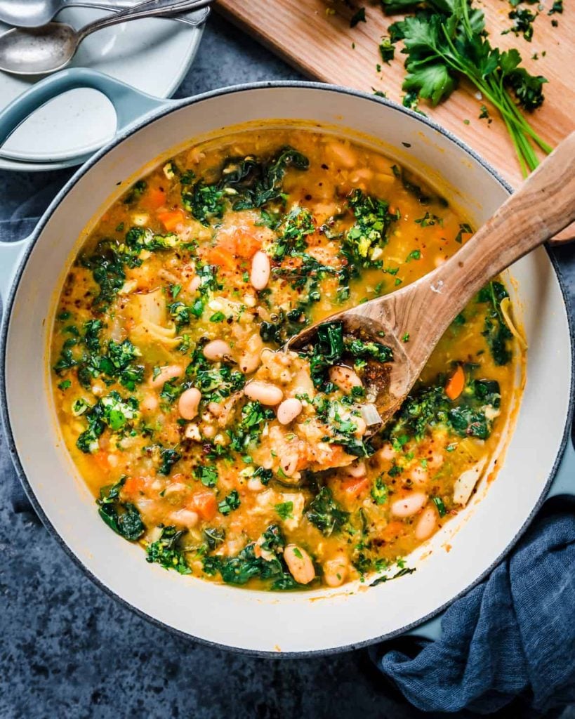 Creamy White Bean Soup with Kale