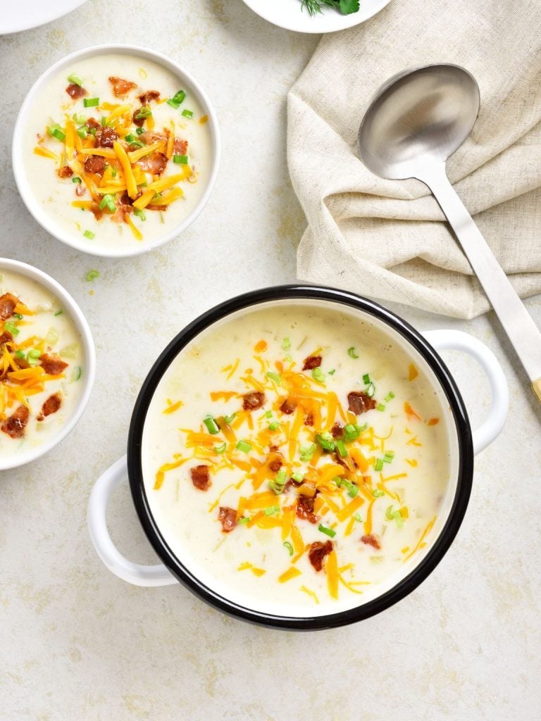 Creamy potato soup with bacon