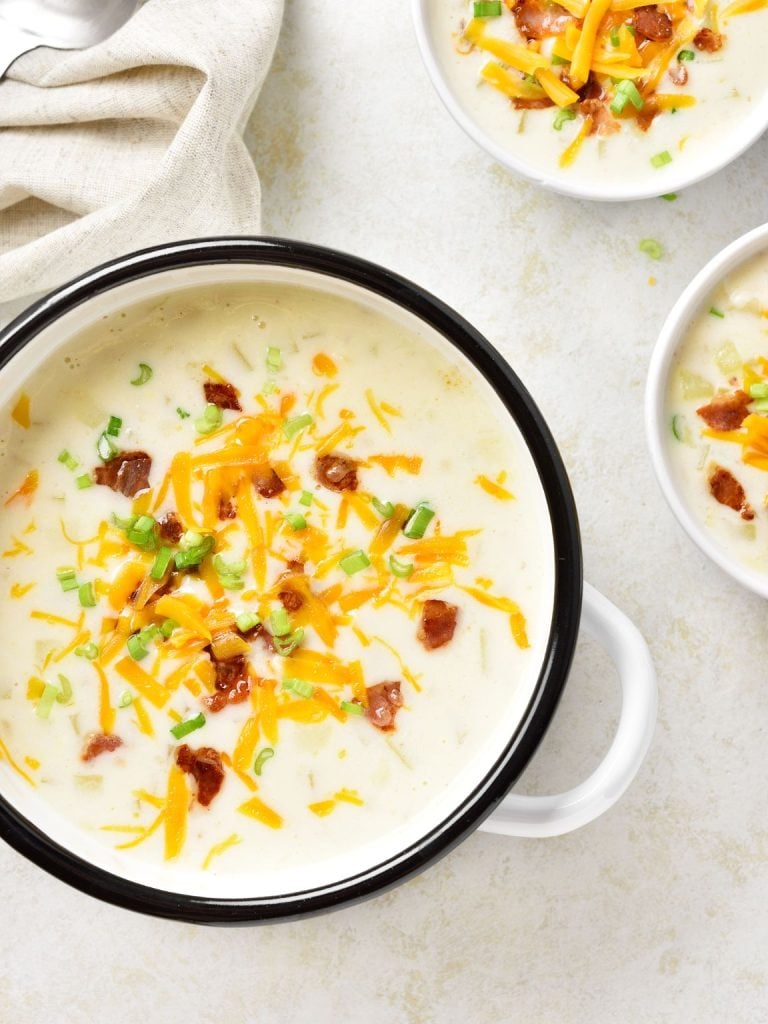Creamy potato soup with bacon