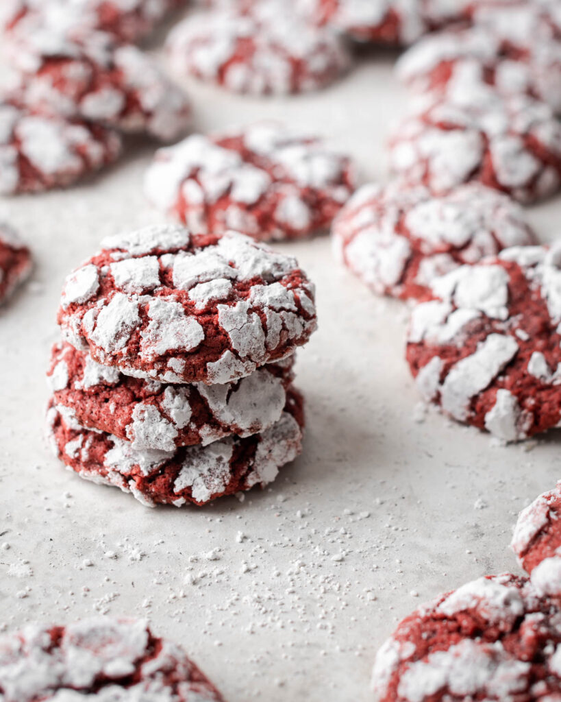 Gluten Free Red Velvet Crinkle Cookies