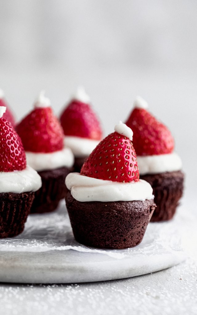 Grain Free Santa Hat Brownie Cookie Cups