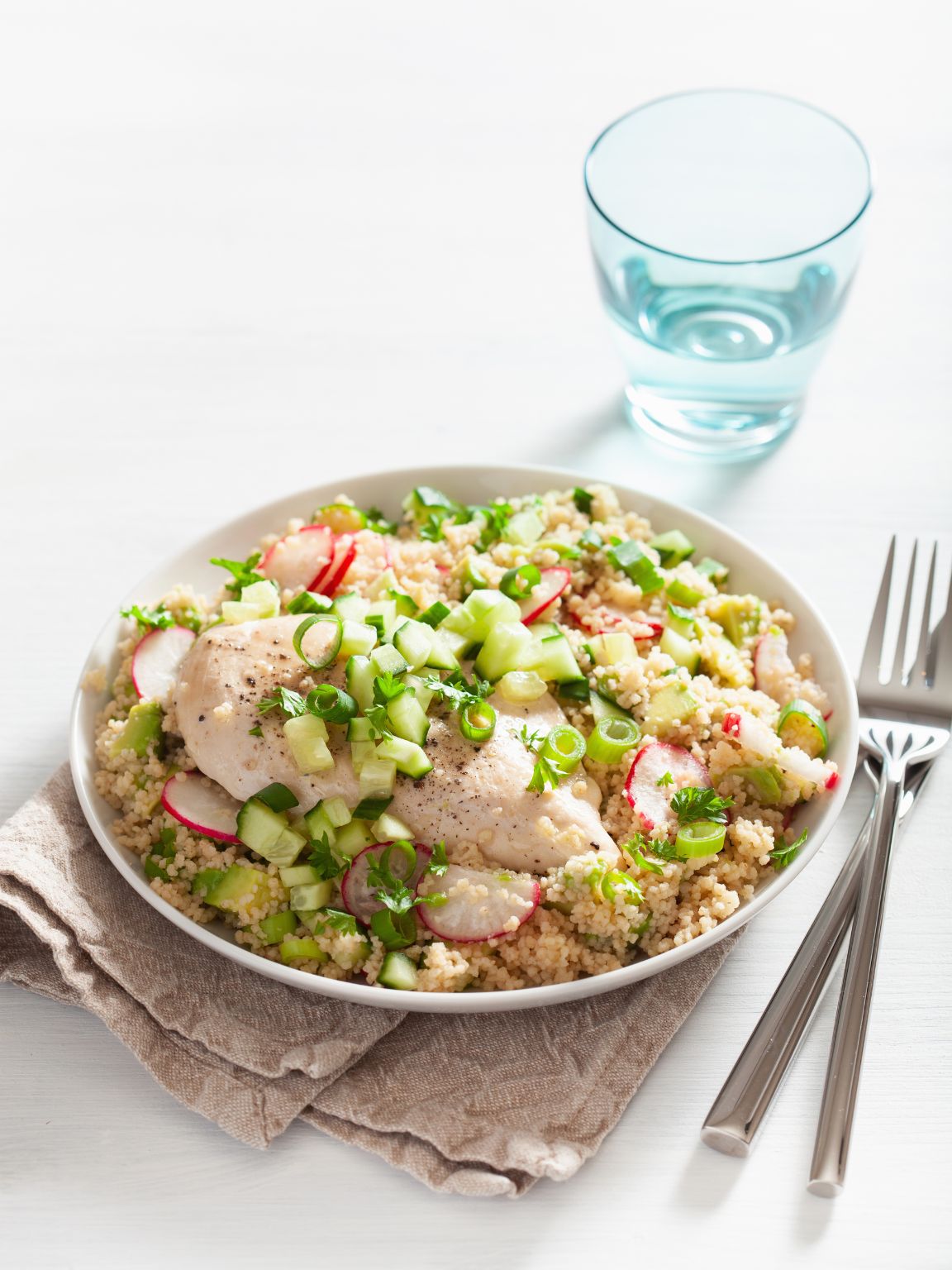 Lemon Herb Chicken Couscous Bowls
