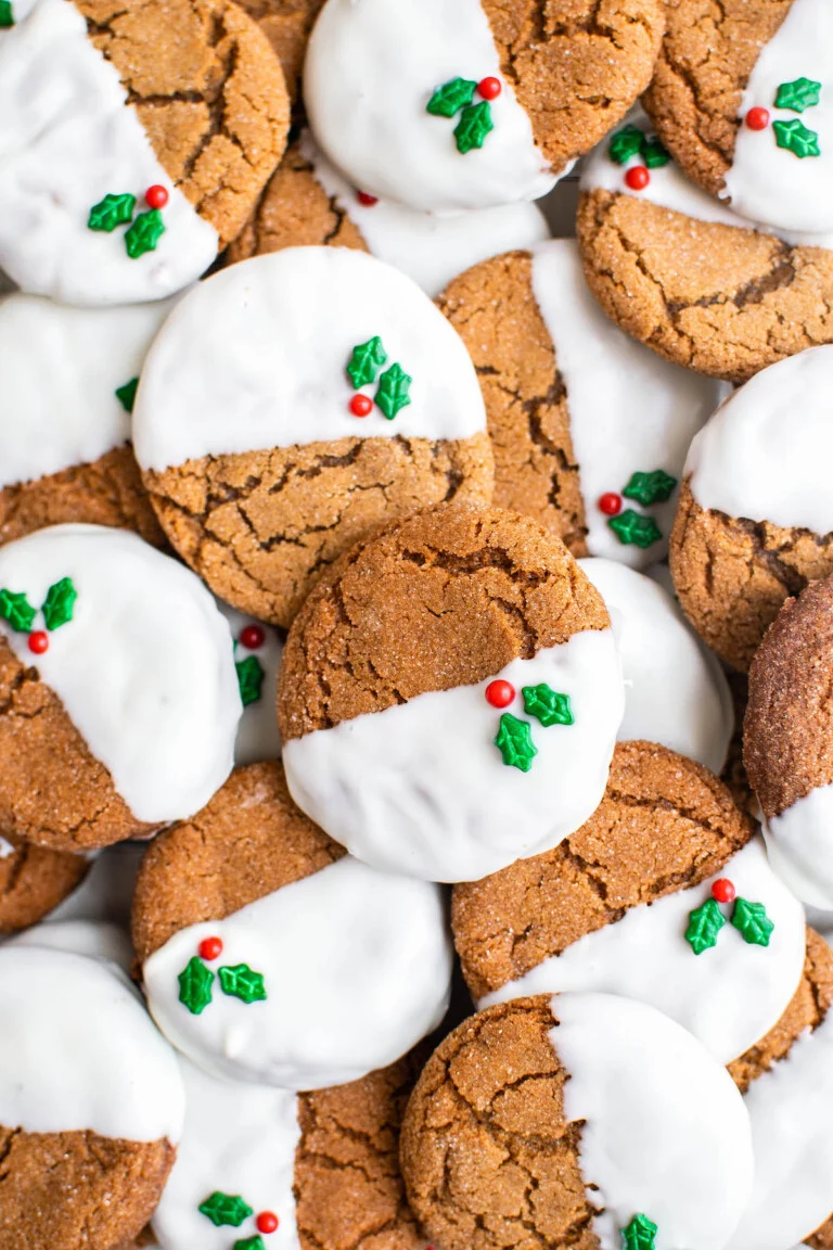 White Chocolate Dipped Gingersnap Cookies