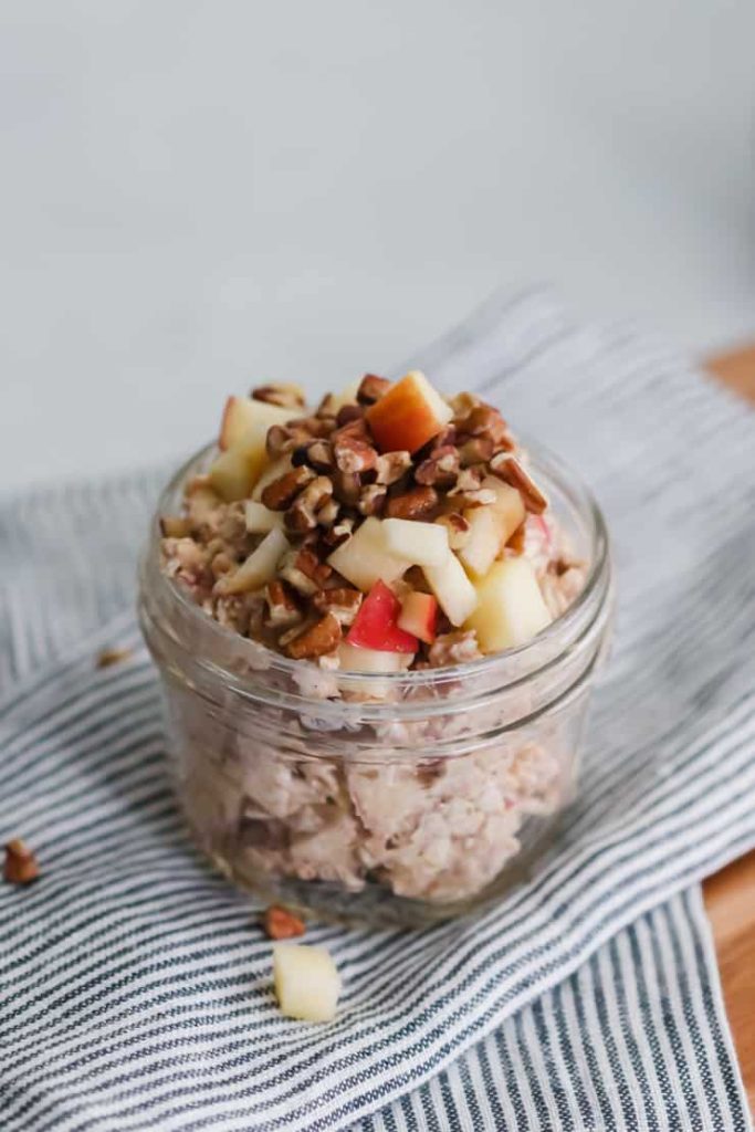 easy Apple pie Overnight Oats made with apple butter