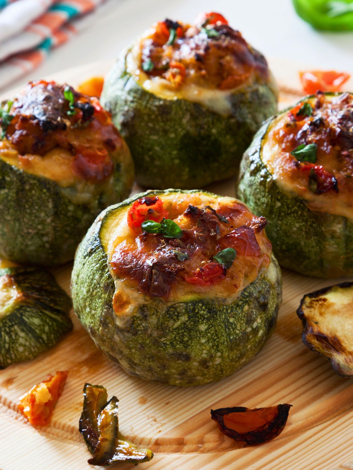 Cheesy Stuffed Zucchini