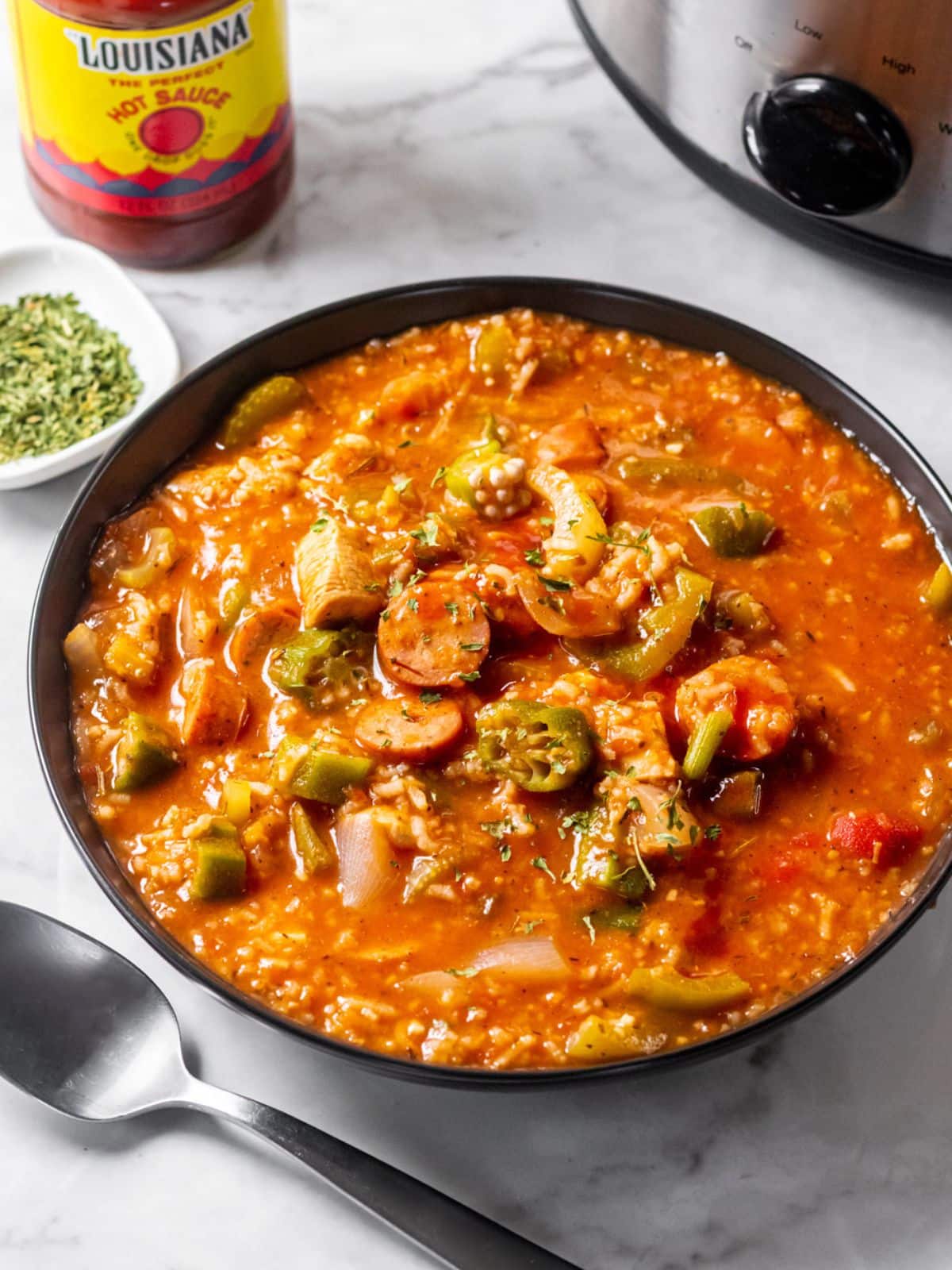 Healthy Crockpot Chicken Gumbo