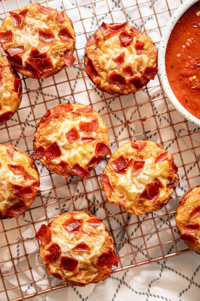 High Protein Pepperoni Pizza Muffins