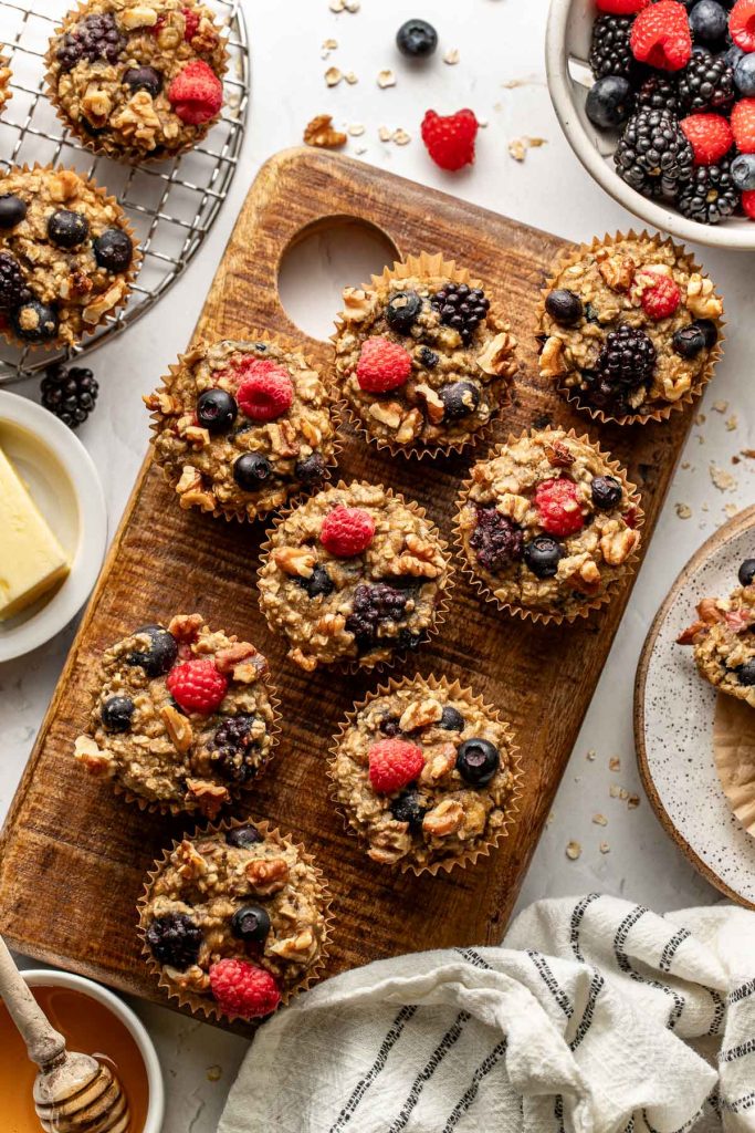 Mixed Berry Oatmeal Muffins
