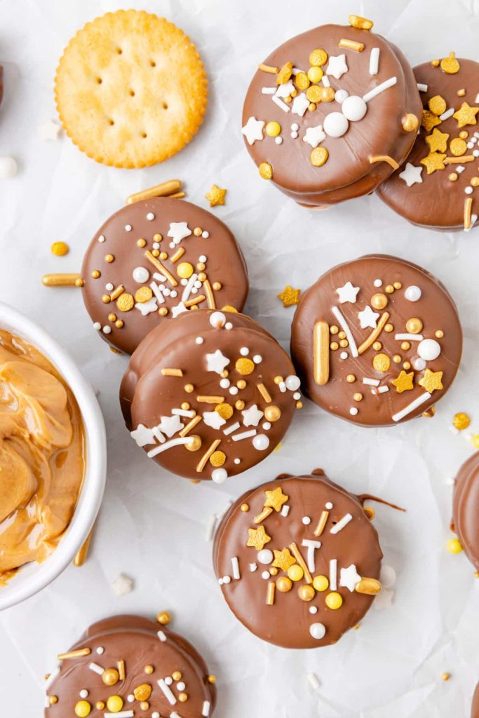 No-Bake Chocolate Peanut Butter Sandwich Cookies