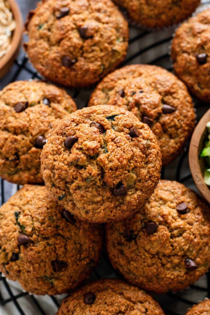 Oatmeal Zucchini Chocolate Chip Muffins