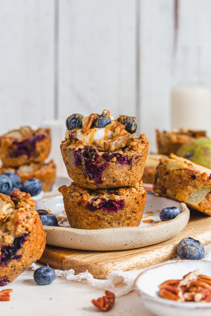 Pear Blueberry Breakfast Oat Cups