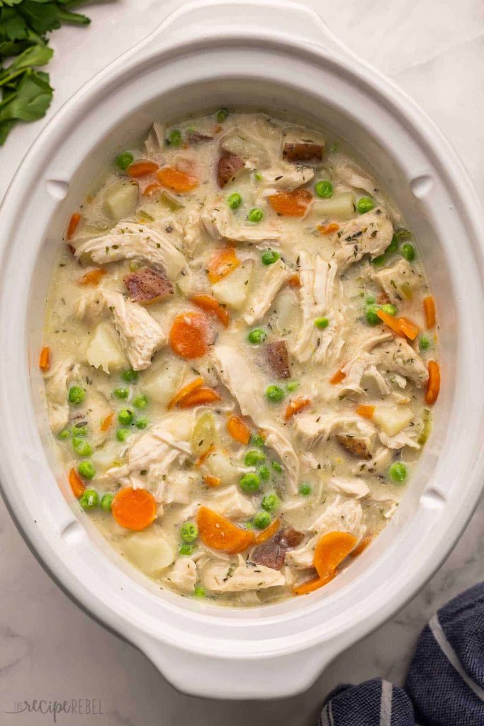 Slow Cooker Garlic Parmesan Chicken Stew