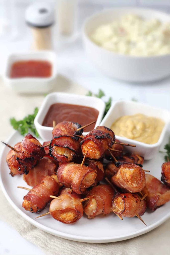 Air Fryer Bacon Wrapped Chicken Bites
