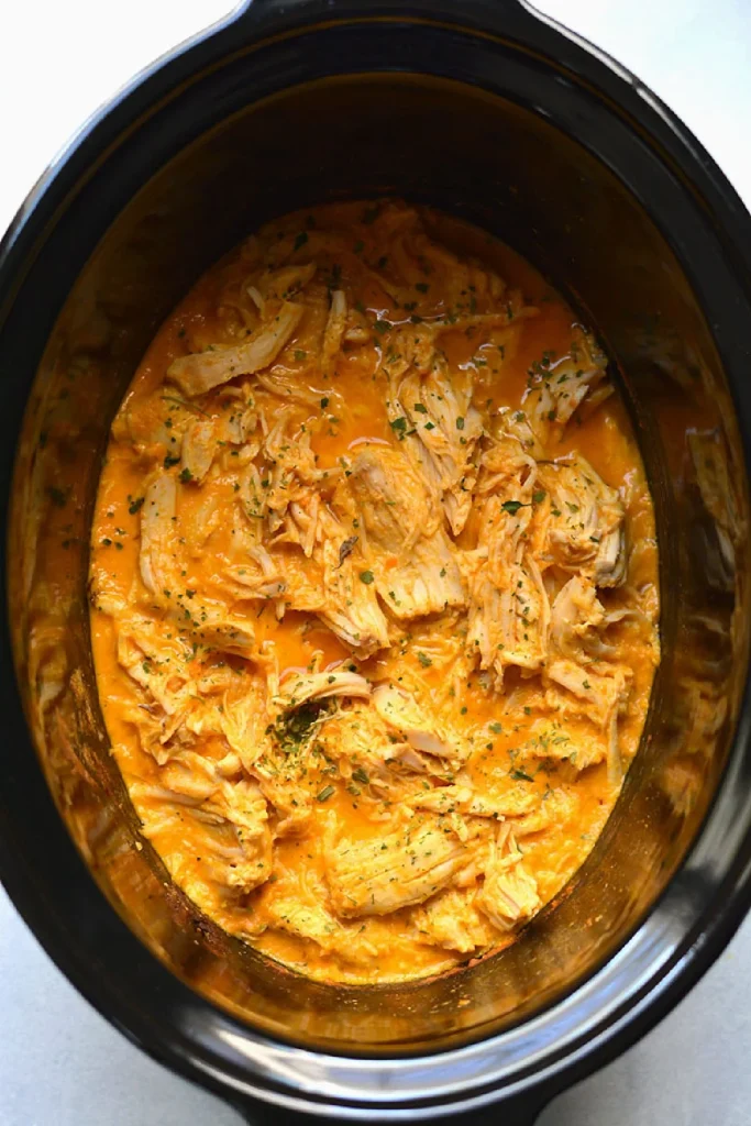 Healthy Crockpot Buffalo Chicken