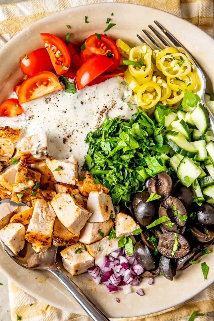 High Protein Greek Chicken Salad