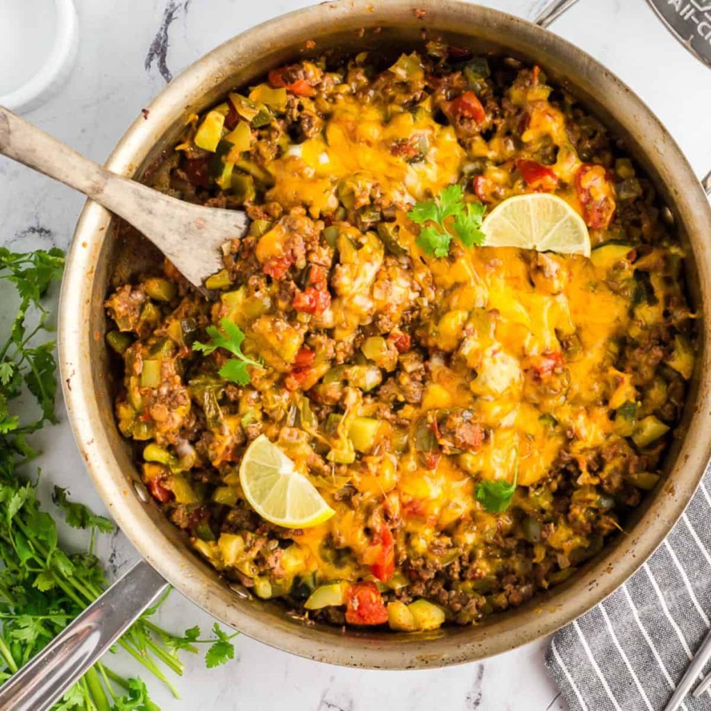 One-Pan Taco Zucchini Skillet