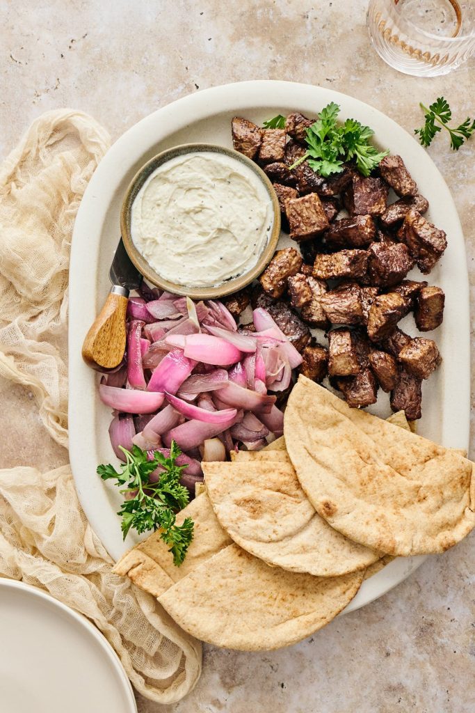 Sirloin Steak Tips with Horseradish Cream Cheese