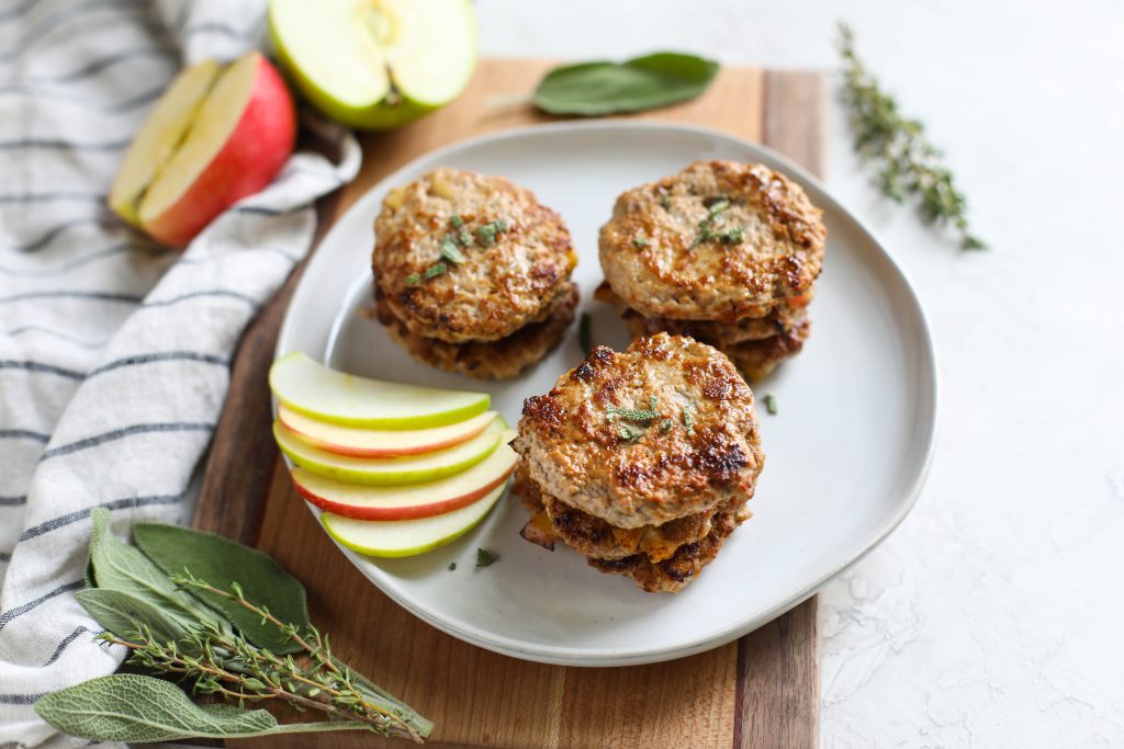 Turkey Sausage Patties with Apple