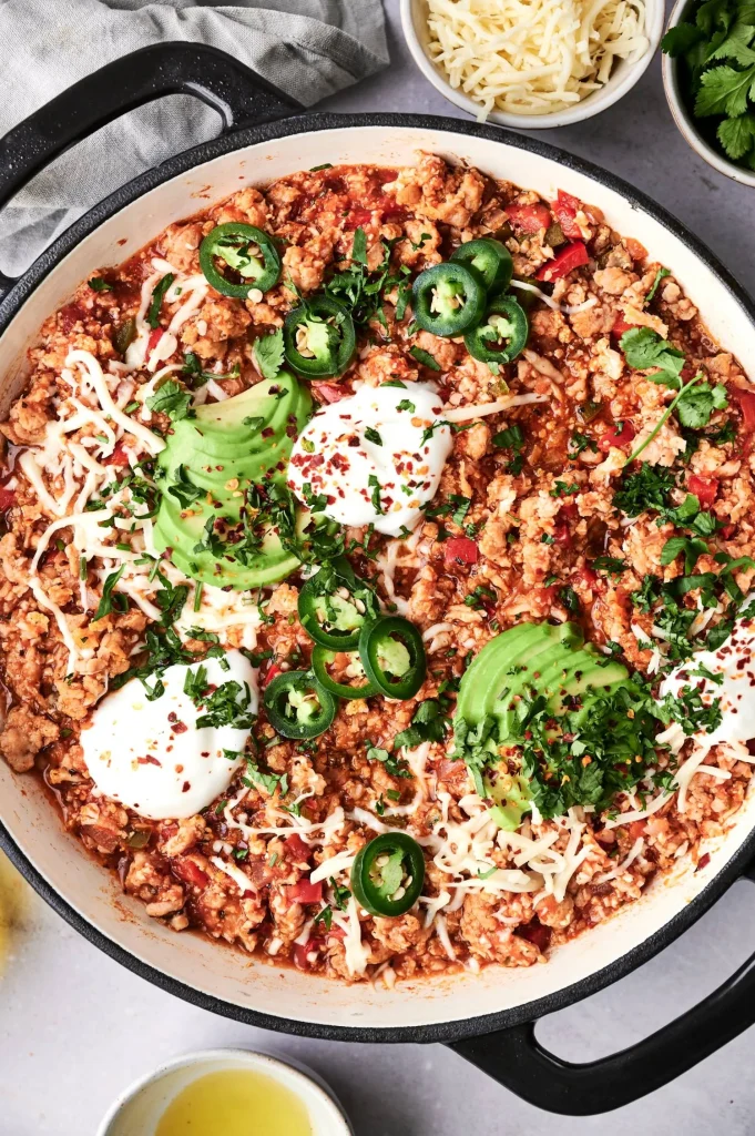 Turkey Taco and Cauliflower Rice Skillet