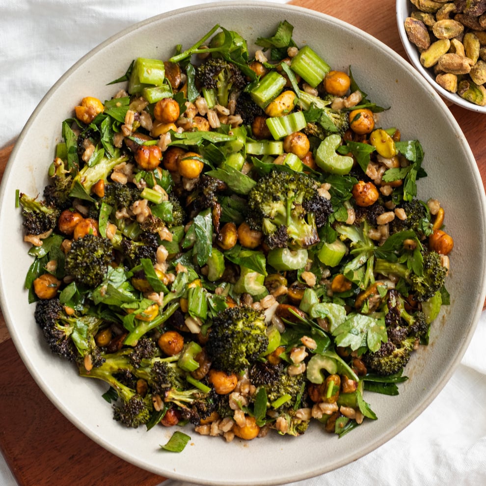 Vegan Warm Broccoli Crunch Salad