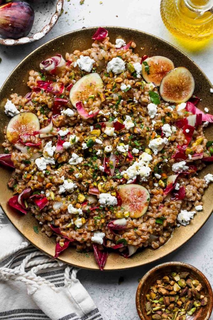 Warm Farro Salad with Fig Vinaigrette
