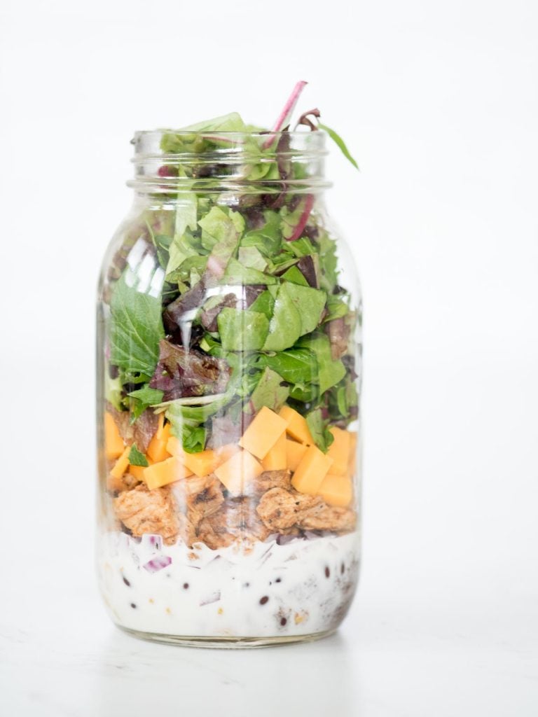 BBQ Chicken Salad Recipe (Mason Jar Salad)