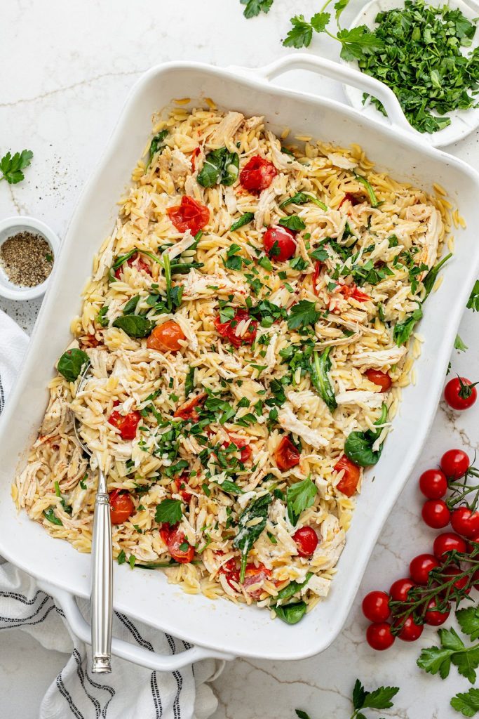 Baked Chicken Orzo (with Boursin)